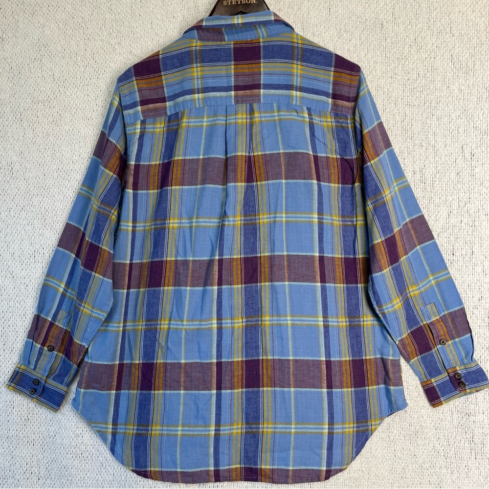Toad Co Re Form Flannel Shirt Womens XL Blue Brown Plaid Button Down Casual Top - Picture 11 of 16